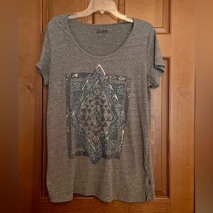 Gray Lucky Short Sleeve Graphic Tee Shirt Sz 1X